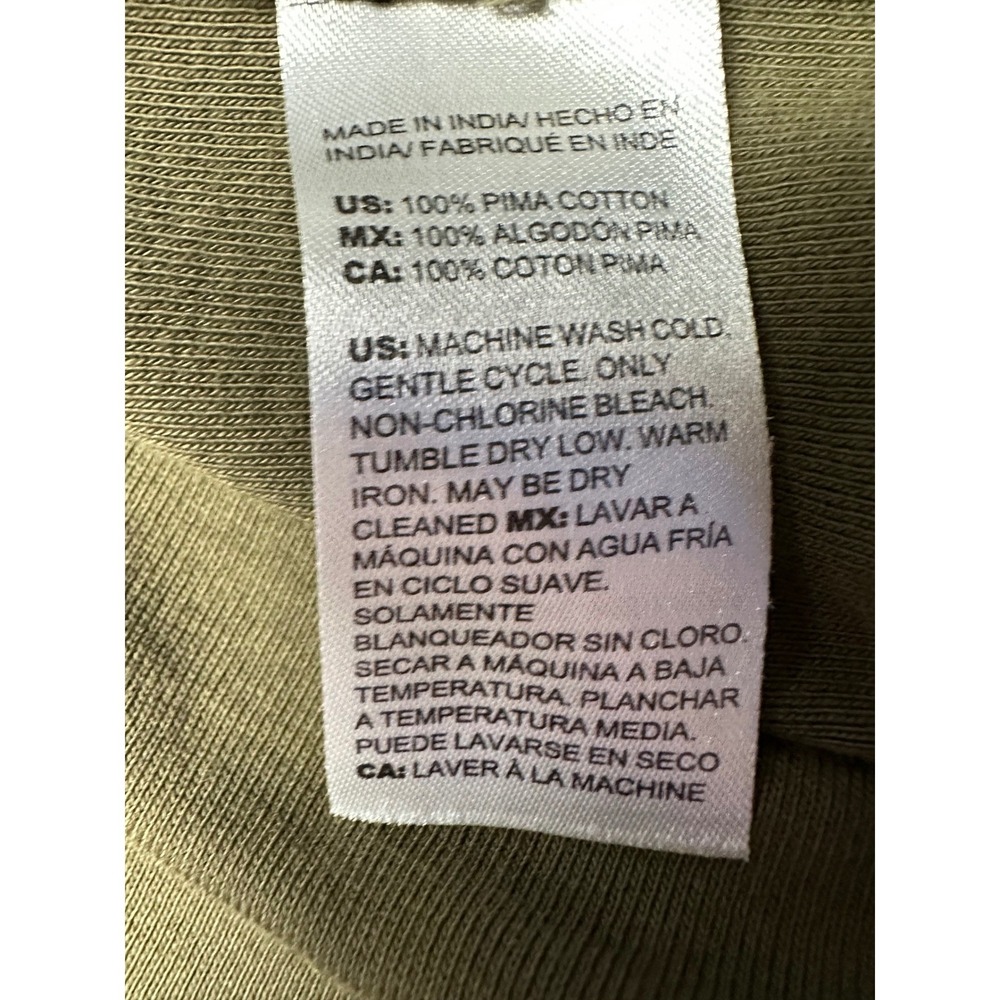Chico's The Ultimate Tee Women XL Size 3 Green Pima‎ Cotton Pockets Long Sleeve - Picture 6 of 11